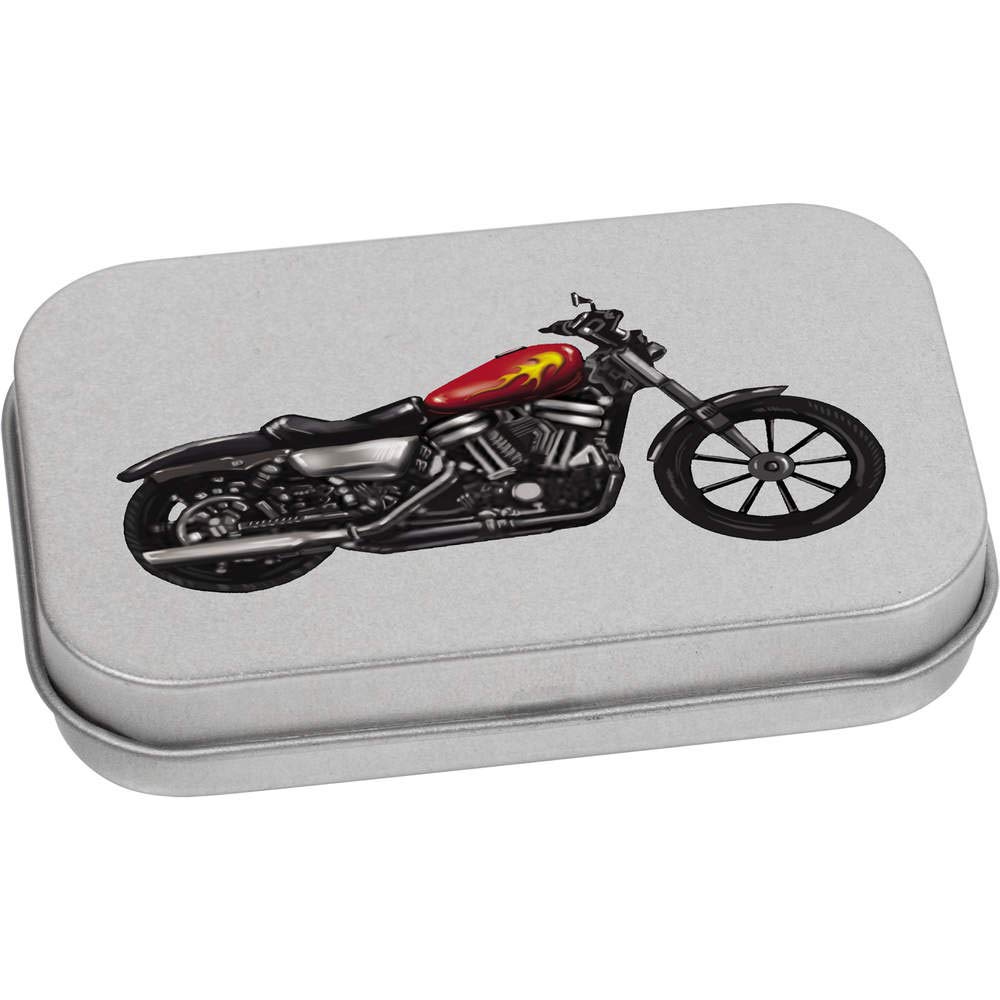 Azeeda 80mm 'Motorbike' Metal Hinged Tin/Storage Box (TT00131529)