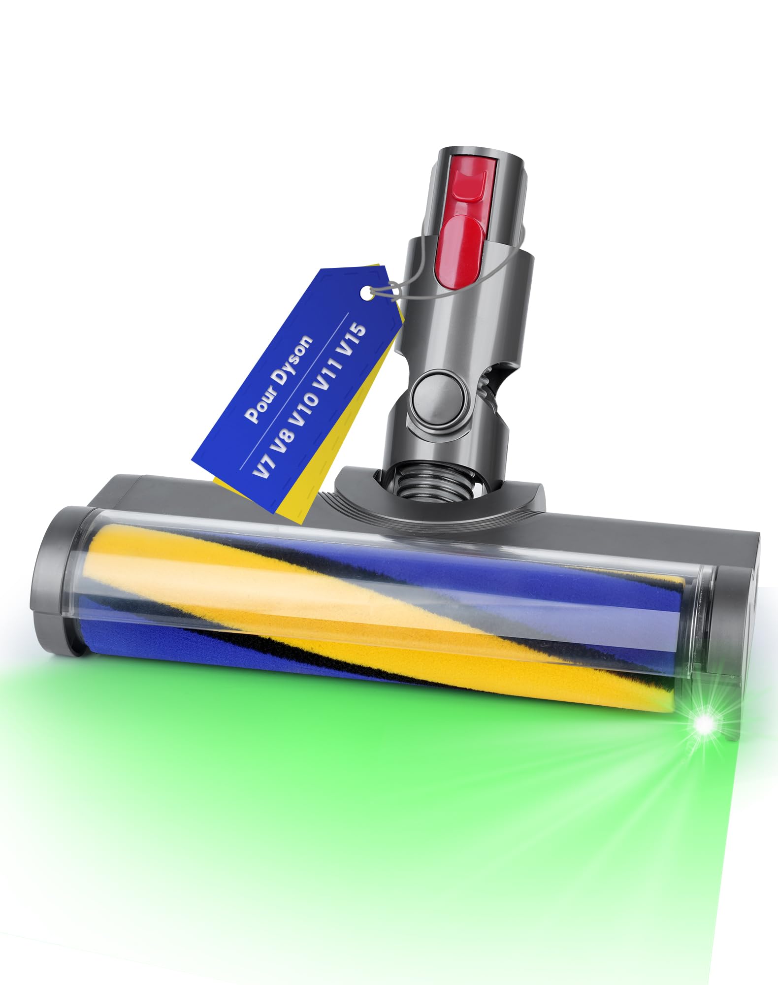 Cepillo de repuesto para aspiradora Dyson V7 V8 V10 V11 V15 Accesorios Boquilla de suelo para Dyson Accesorio con lámpara LED Rodillo suave Cepillo de repuesto para suelos duros
