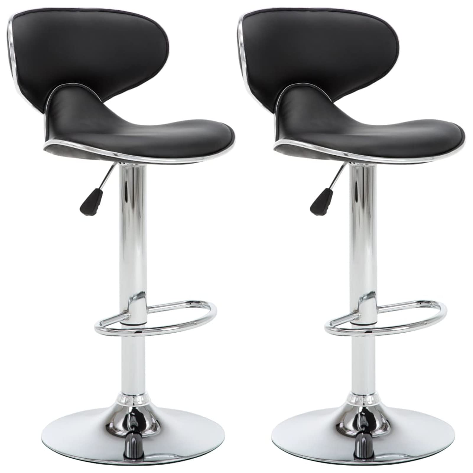 Homgoday Taburetes de bar, 2 unidades, color negro, de piel sintética, silla de oficina, silla de descanso, silla de bar, silla de escritorio, para dormitorio o salón