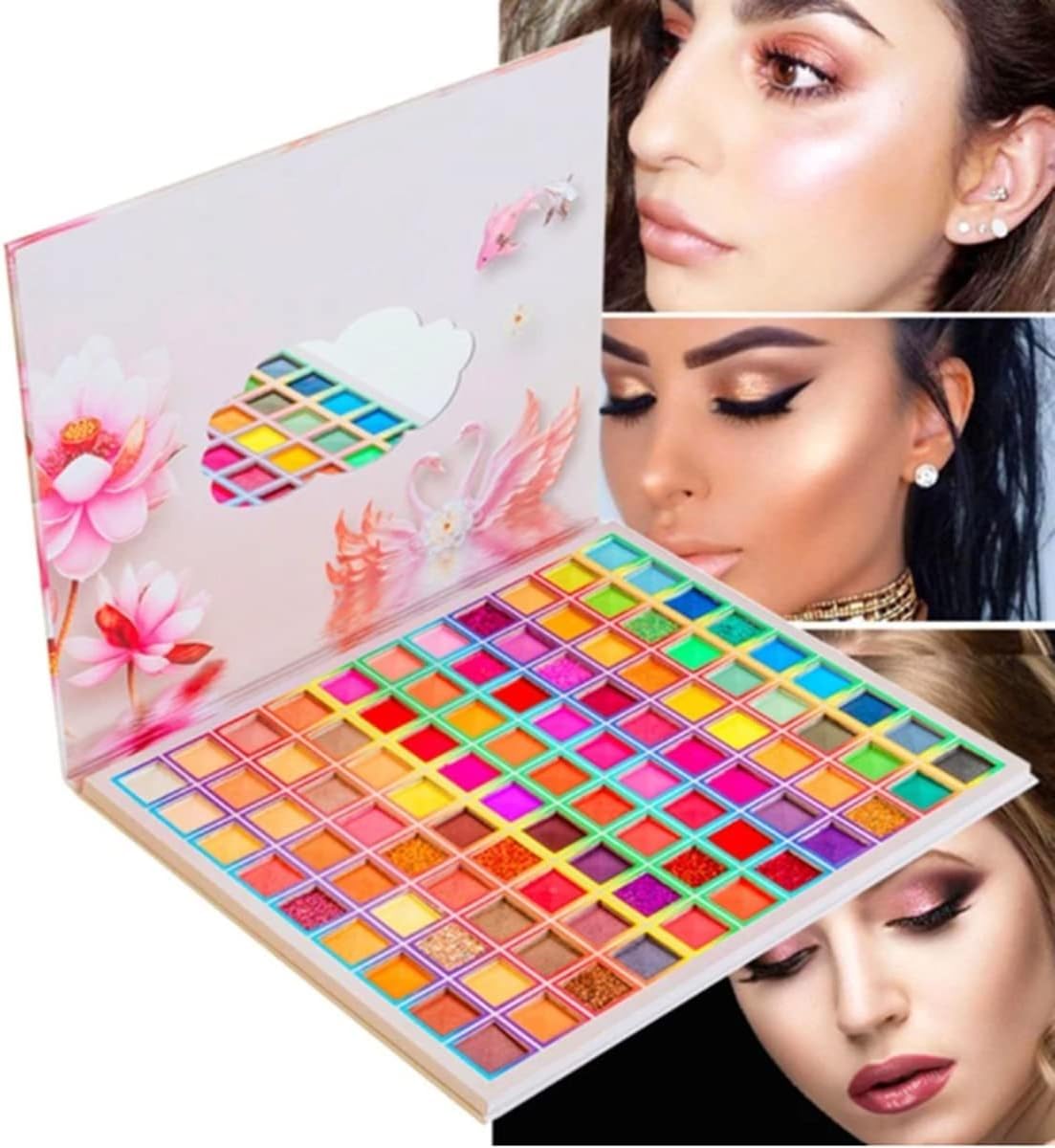 Palette de fard à paupières 99 couleurs, palette de maquillage de fusion de couleurs arc-en-ciel scintillantes mates, fard à paupières professionnel hautement pigmenté
