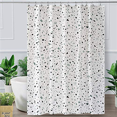 Waschbar BadvorhängeQuarz Bad Duschvorhang Farbe Stein Bad Duschvorhang Rock Terrazzo Wasserdichten Marmor Vorhang weiß mit Haken