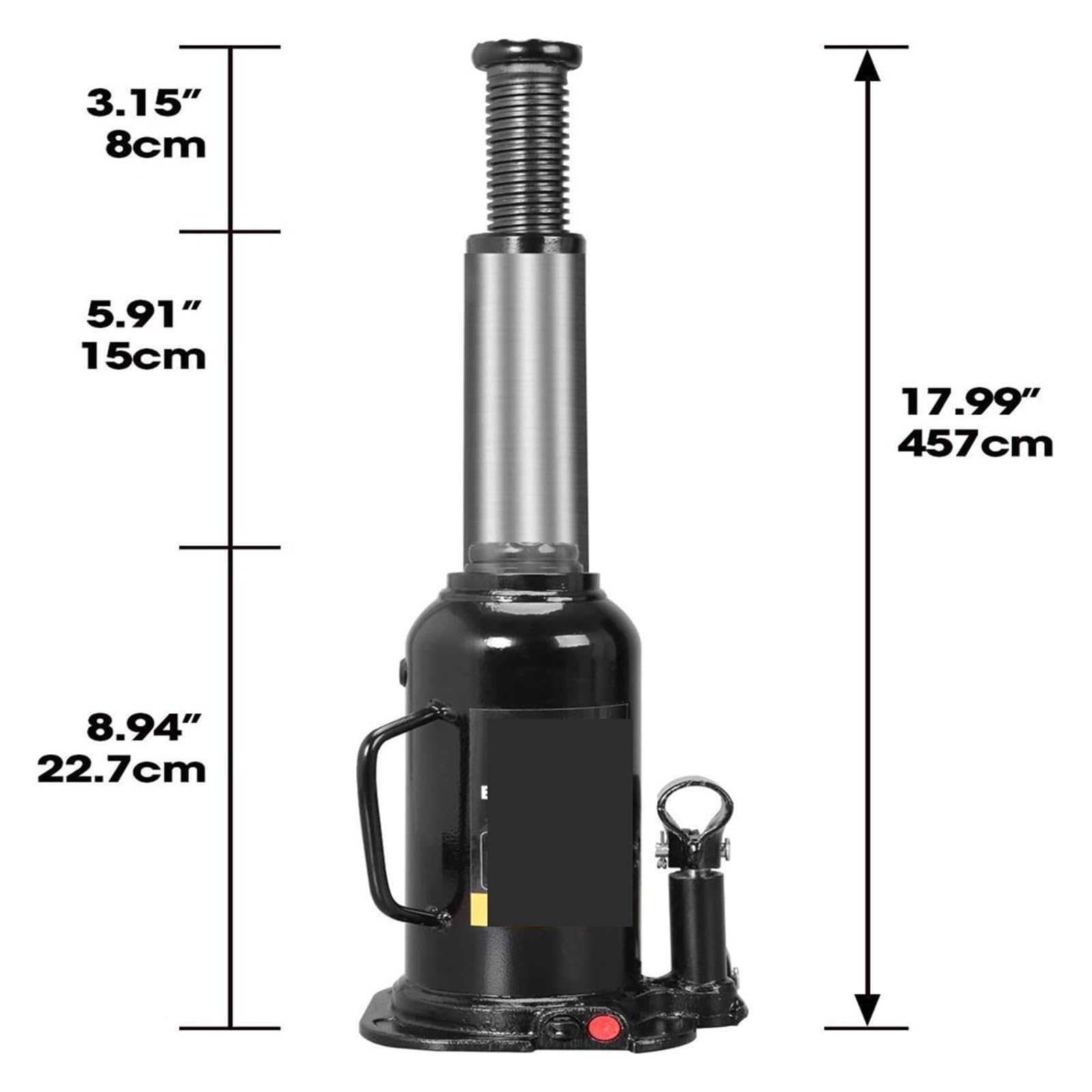 Cric Auto, Cric Idraulico A Bottiglia Saldato, Capacità 12 Tonnellate (24000 Libbre), Accessori For Auto