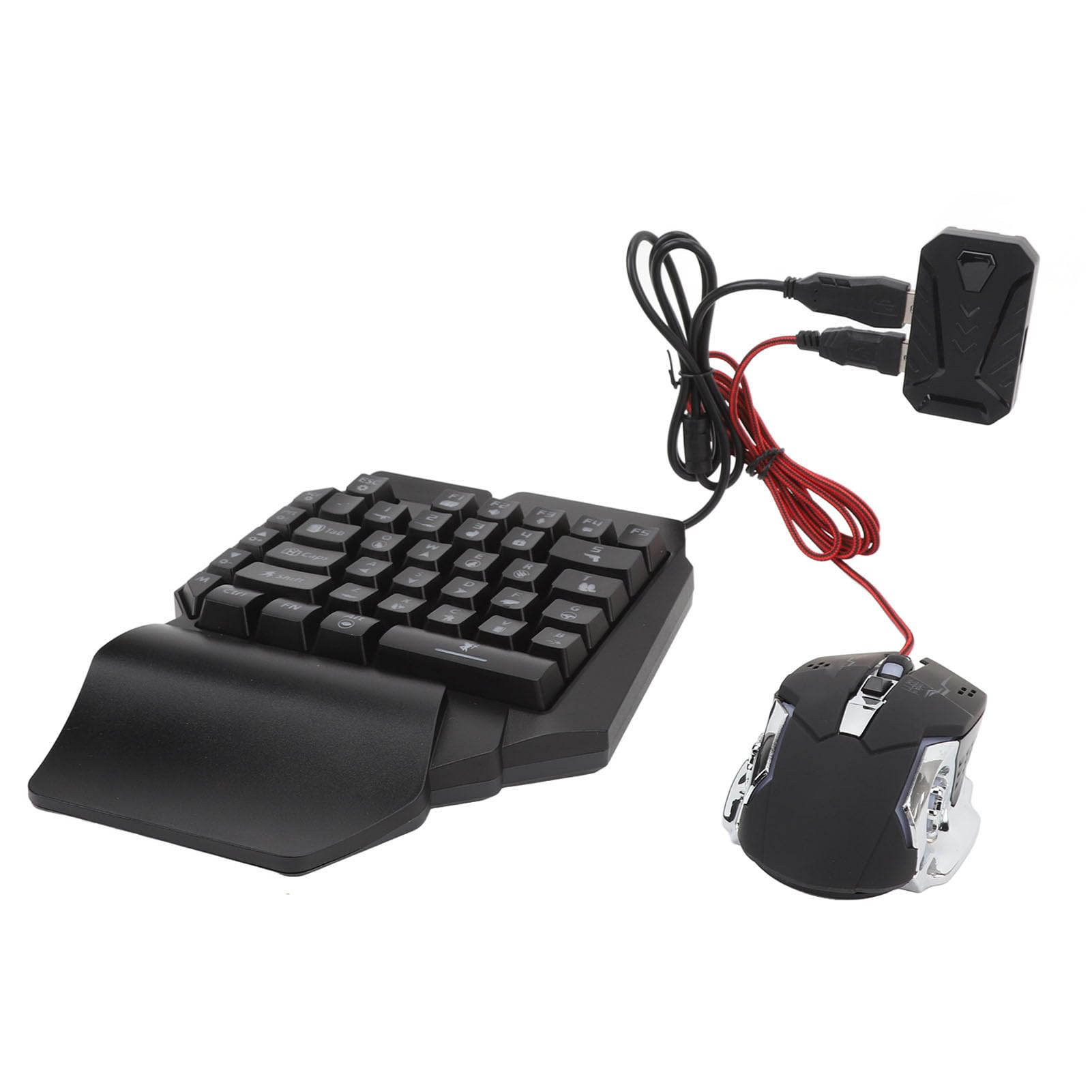 Generic Klawiatura Konwertera Myszy Zestaw Podświetlenia dla Kontrolera Gier Telefonu Komórkowego, Adapter RGB do Gier Wideo, Telefon Komórkowy, Kombinacje Myszy Klawiatury