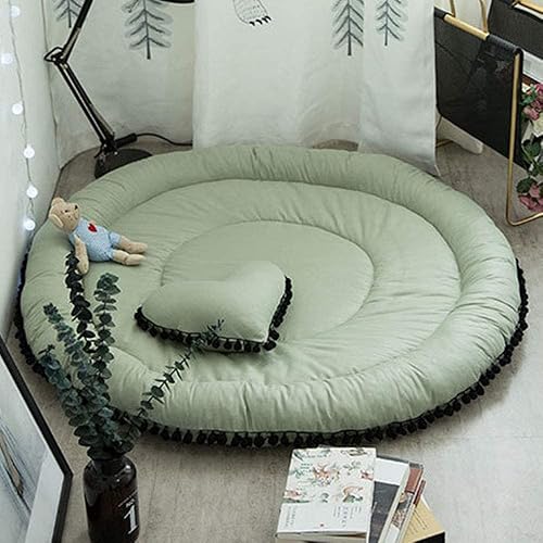 Miniatura 8 de Callerpan Lacomfy Cojín de gateo para bebés, tapete de juego redondo de dibujos animados, decoración de habitación, tapete para gatear para niños,