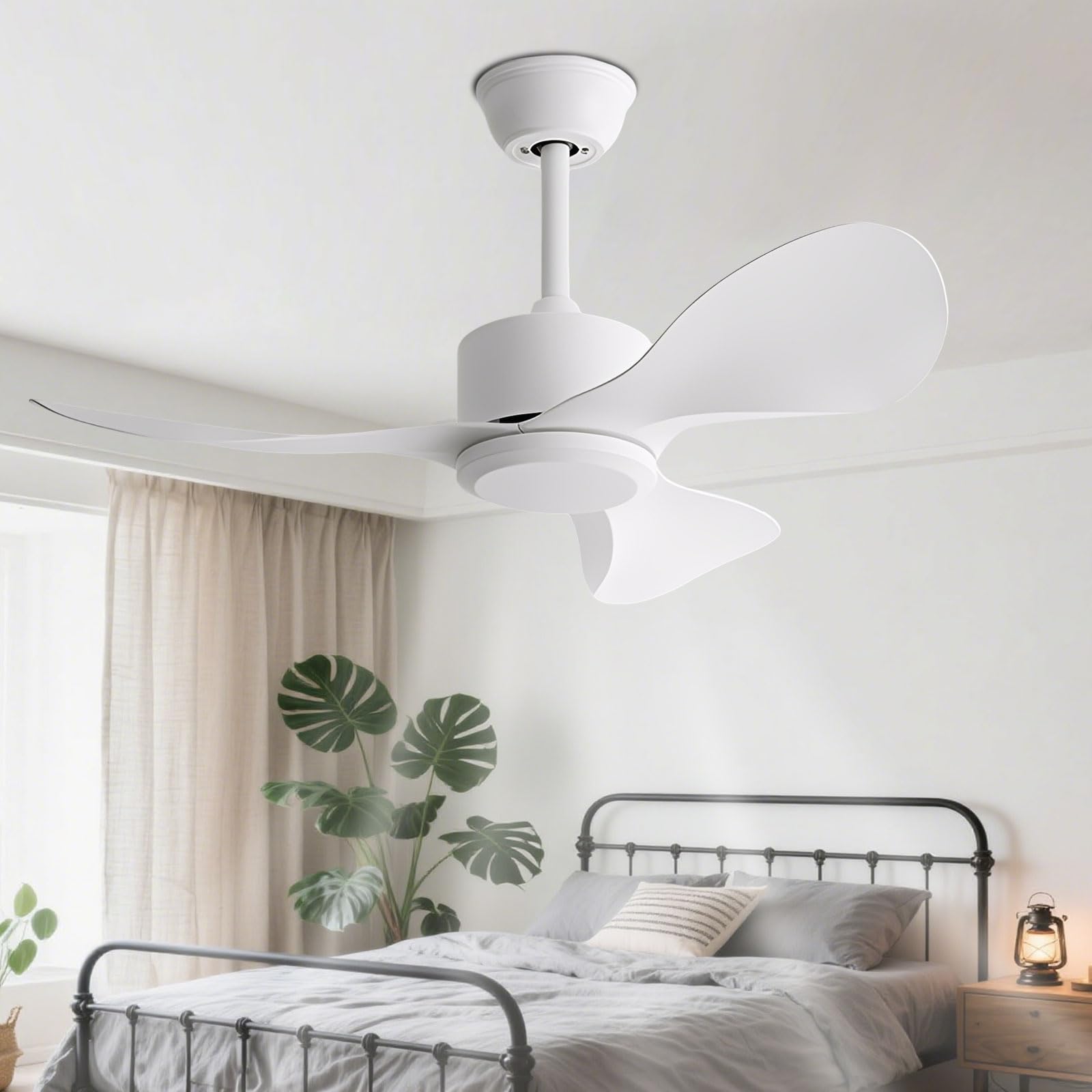 Ibalody D 36In Modern Ceiling Fans Energy Efficient Ceiling Fan Without Light C Motor, Remote 6 Speeds Quiet Ceiling Fan No Light For Bedroom Ining Room Living Room Kitchen