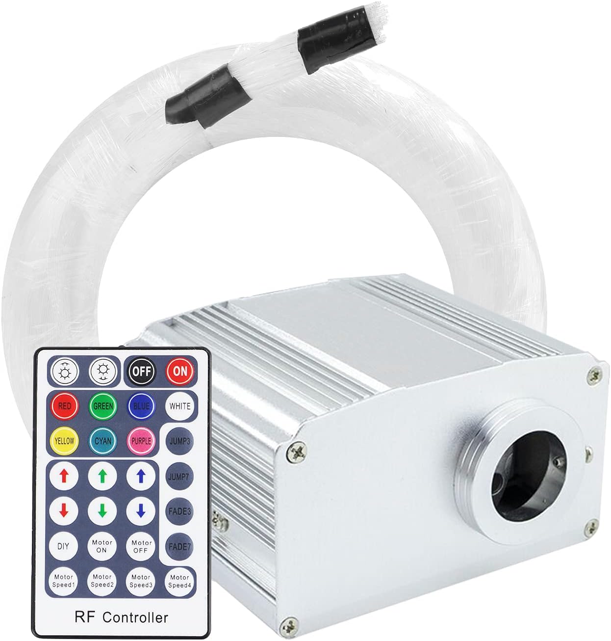 10W Twinkle RGBW LED Fiber Optic Star Ceiling Kit Light with 28key RF Remote (460pcs*(0.03in+0.04in+0.06in)*9.8ft)