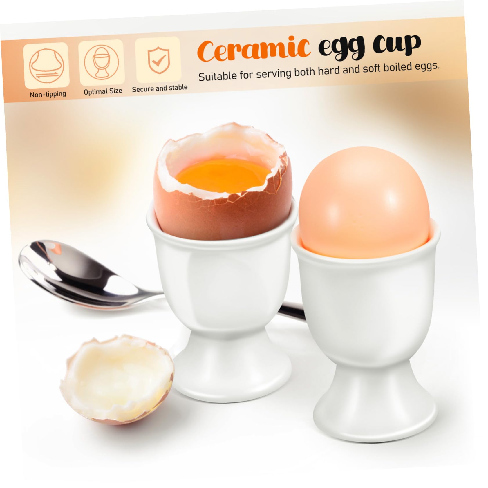 Coquetiers en céramique, pour toute table de petit-déjeuner, œufs durs et mous (16 pièces)