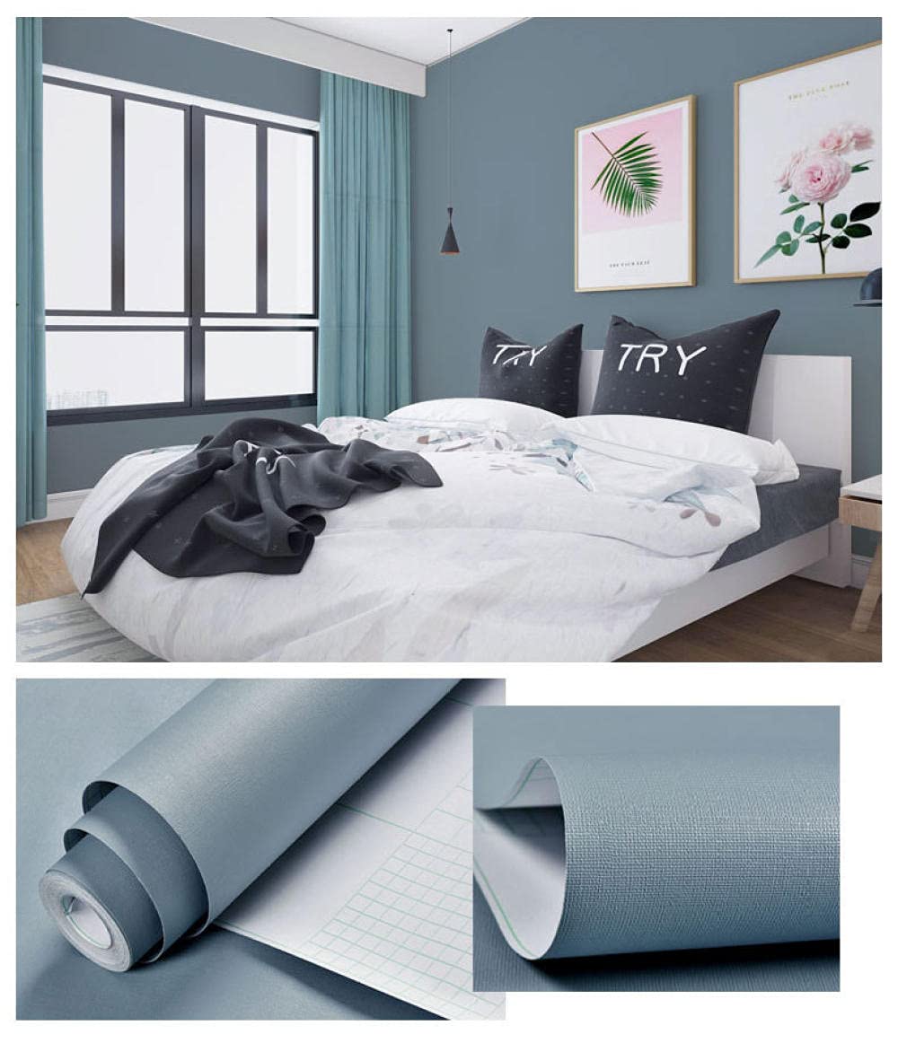 Carta da parati autoadesiva in vinile grigio blu per decorare mobili, opaca, rimovibile, lavabile, per piano di lavoro, armadio, bagno, mensola, spessore 23,6 x 354,7,6 cm