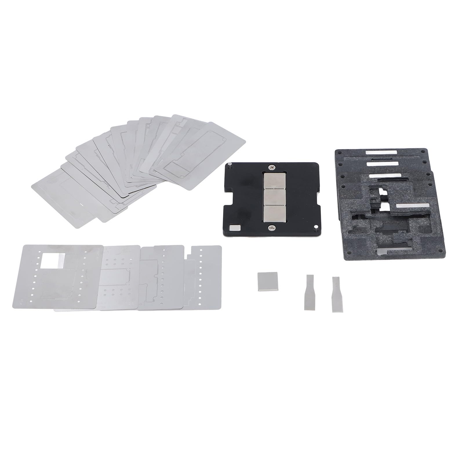 Piattaforma Reballing del Telaio Centrale della Scheda Madre, Strumento di Riparazione del Telefono Cellulare 24 in 1 con Forte Assorbimento Magnetico, Deflettore della Scheda