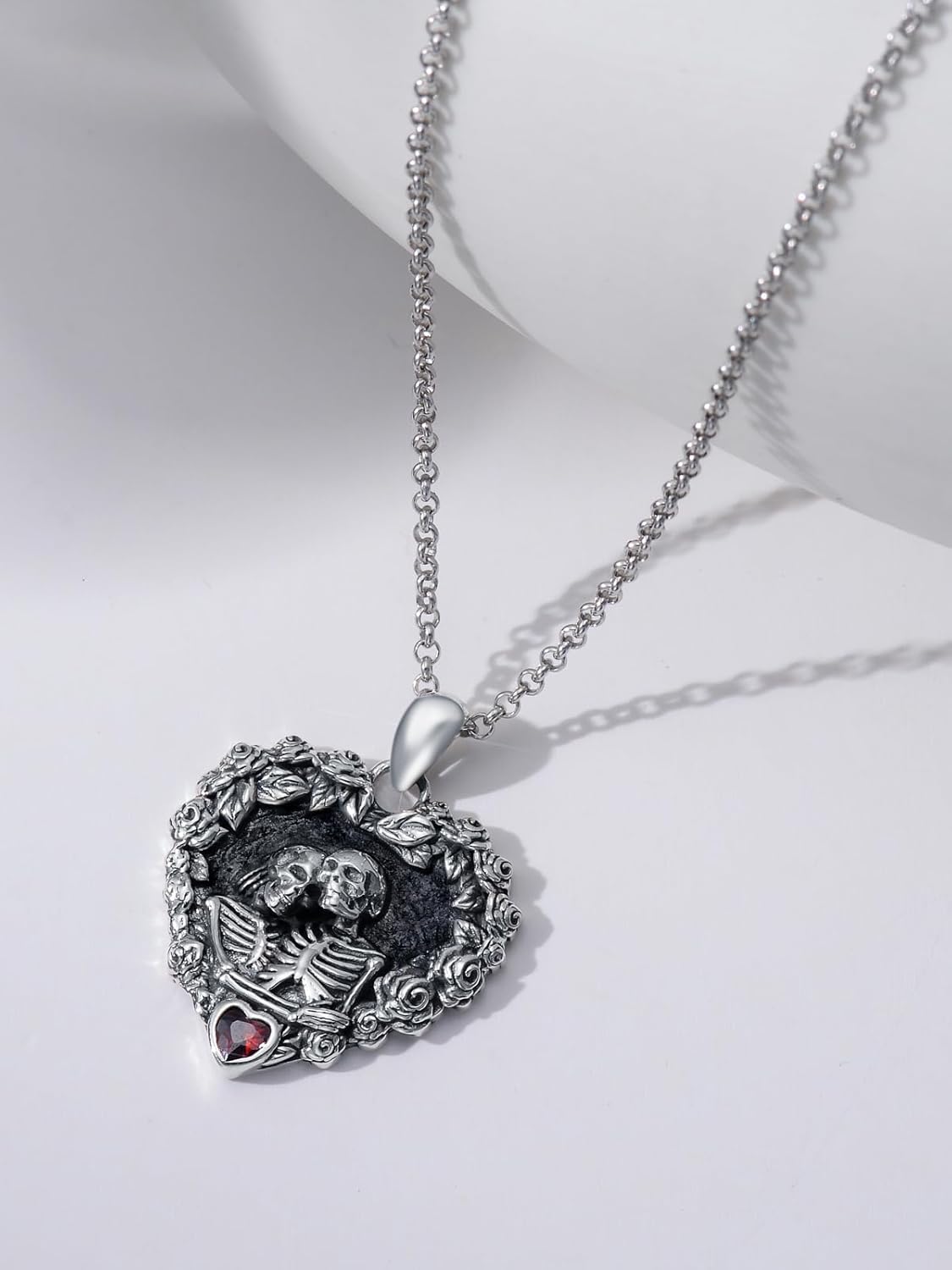 Animal/Gothic Necklace 925 Sterling Silver Rabbit/Skull/Black Rose Easter/Halloween/Christmas Jewelry Gifts for Women Her - Image 4