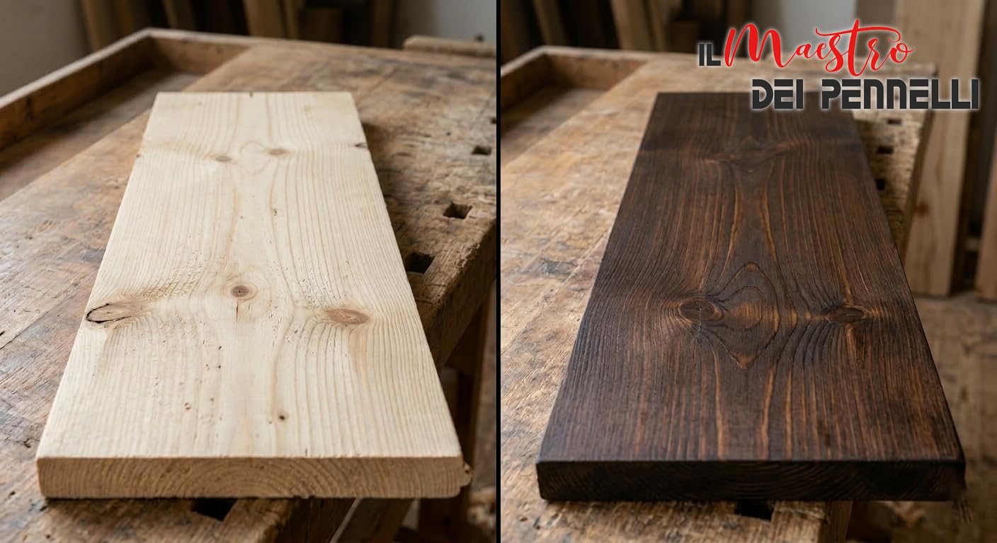 Impregnante legno esterni per ciclo cerato professionale ad acqua 5lt Maestro (Noce Scuro)