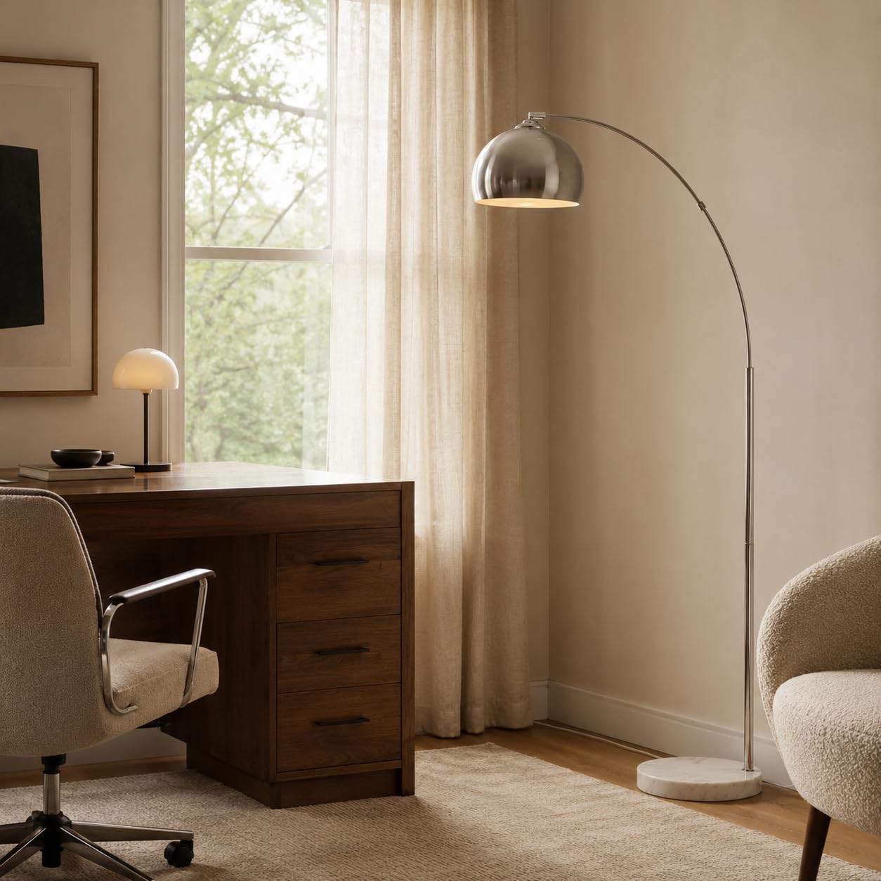 Amazon.co.jp : Teamson Home Arquer 68インチ アークフロアランプ