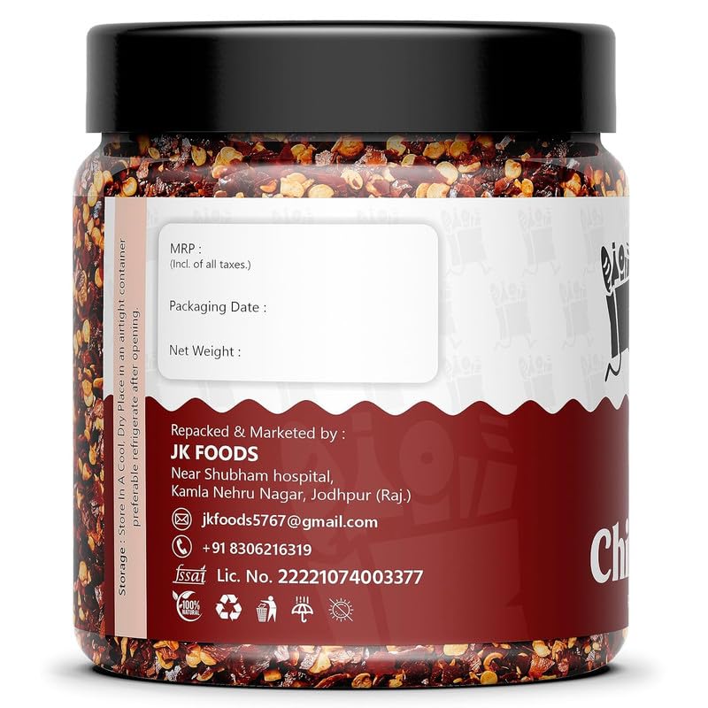 A-ONE GROCERY Red Chilli Flakes | Italian Seasoning for Italian Cuisines | Dried Pizza Pasta Seasoning | Crushed Red Chili | Spicy Flavor | Zero added Colours | 100% Natural | 250gm 1