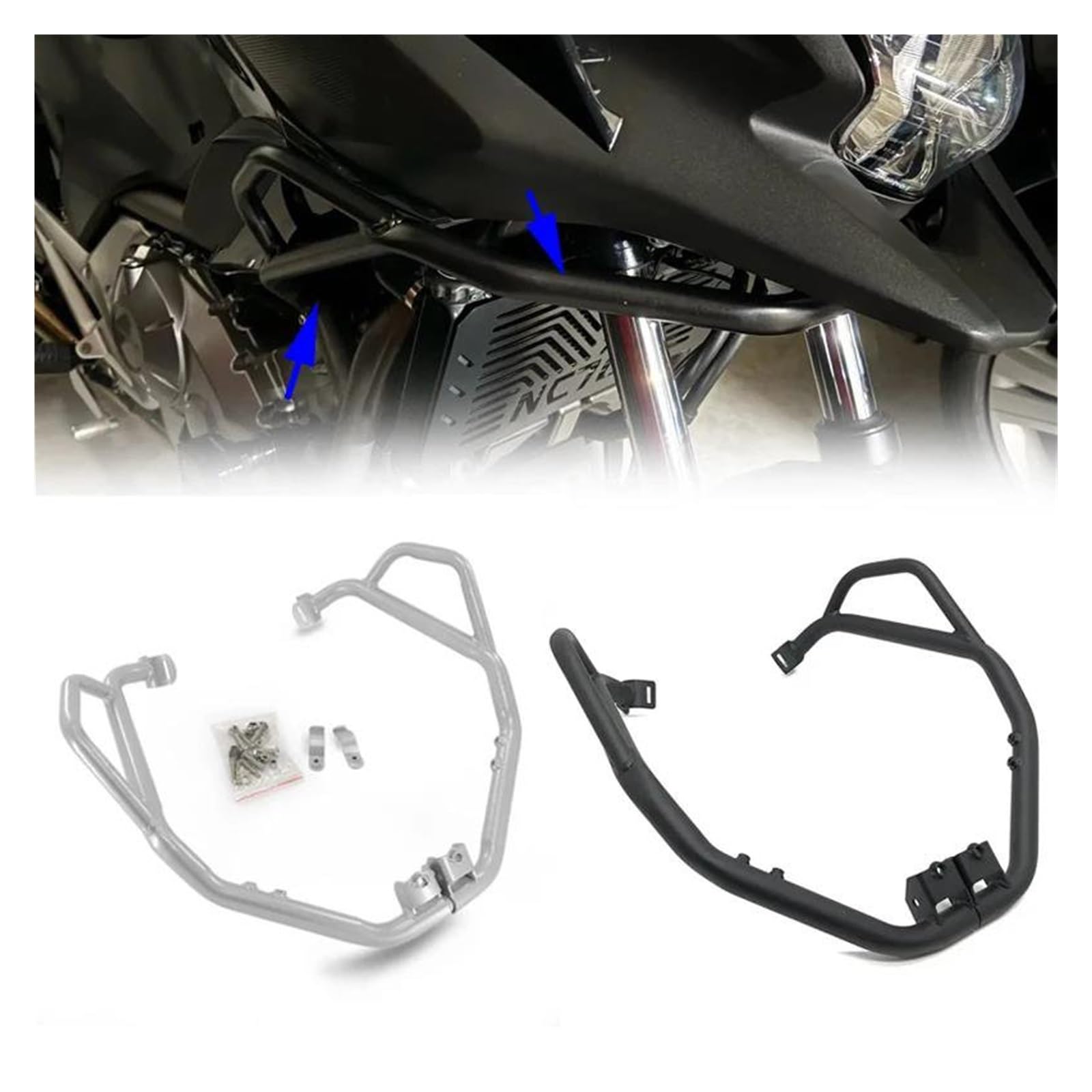 Paramotore Barra Per C 750X Per NC 700 X Per NC 700X NC700 X C750X C 750X 2012-2014 2015 2016 2017 2018 2019 2020 Protezione Motore Barra Paraurti Telaio Crash Bar Motociclo Gabbia Acrobazie(Black)