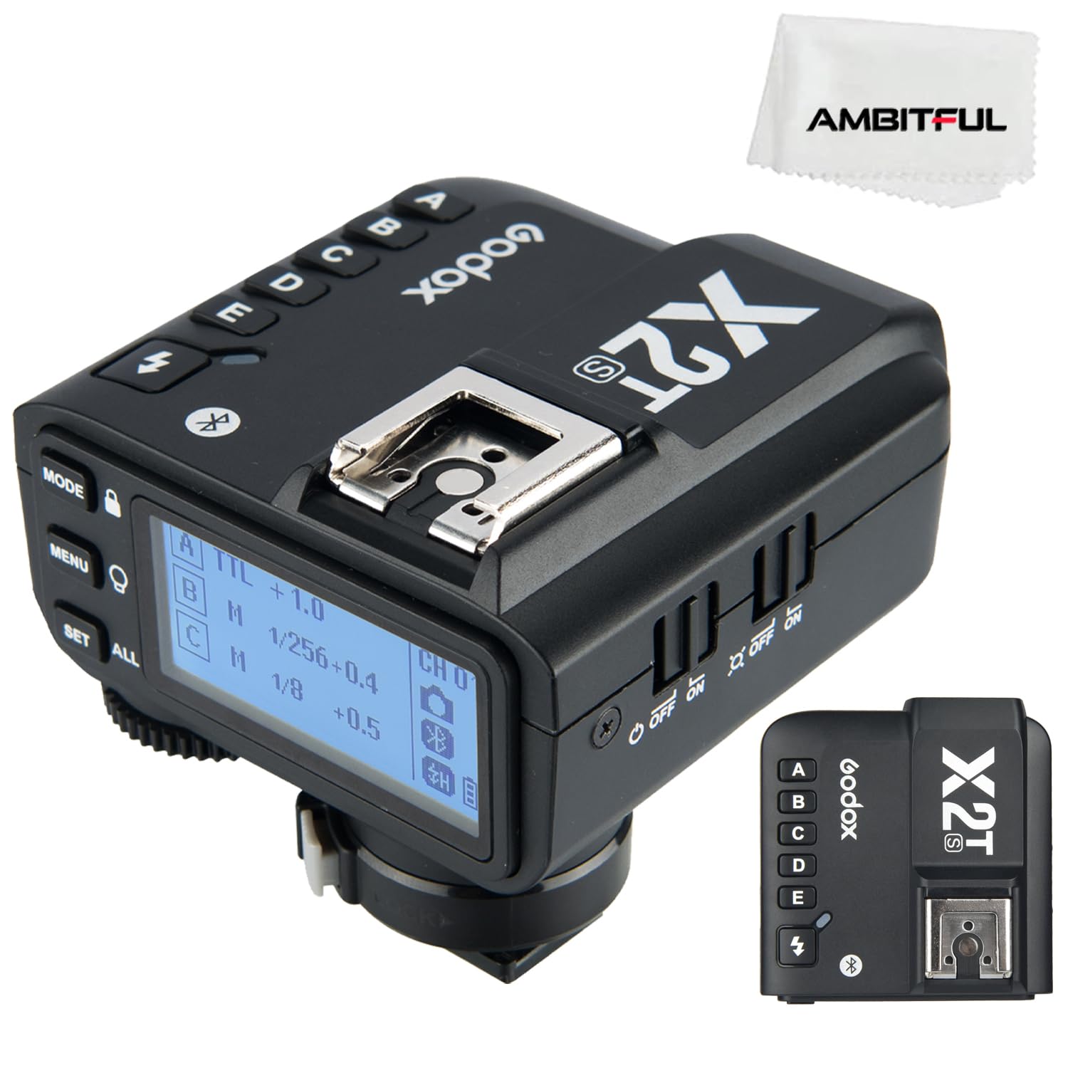 Godox X2T-S TTL 2.4G Wireless Flash Trigger for Sony, Bluetooth Connection, 1/8000s HSS, TCM Function, 5 Separate Group Buttons, 3 Function Buttons for Quick Setting for Sony Camera