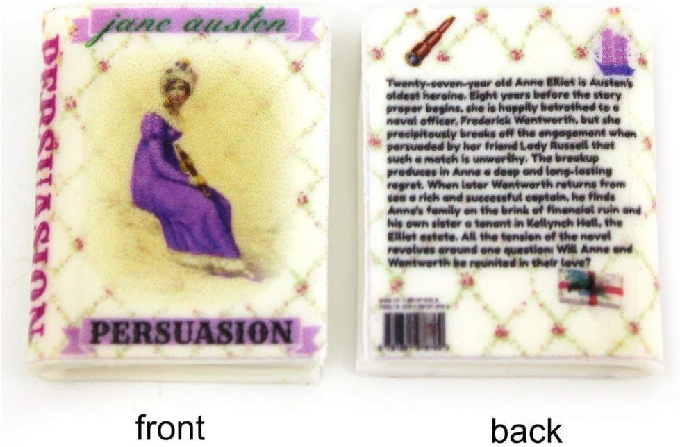 Persuasion Jane Austen Regency Fashion Clay Mini Book Framed Home Wall Decor Trim Ornament