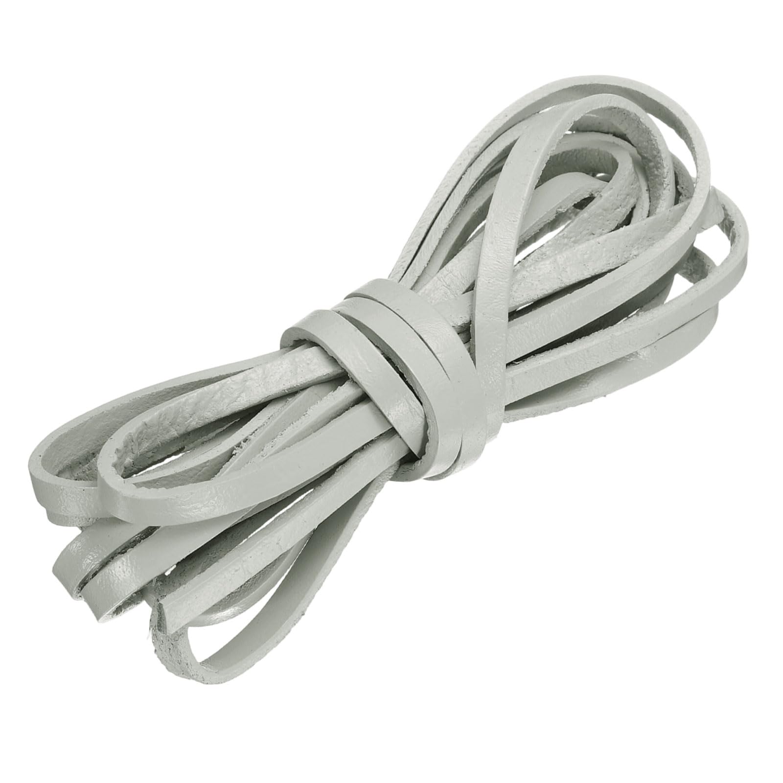 sourcing map Flat Leather Cord, 3.3 Yard 5mm Leather String Strips Lacing for DIY Crafts Making Bracelet Purse Strap, Grey โ image 1
