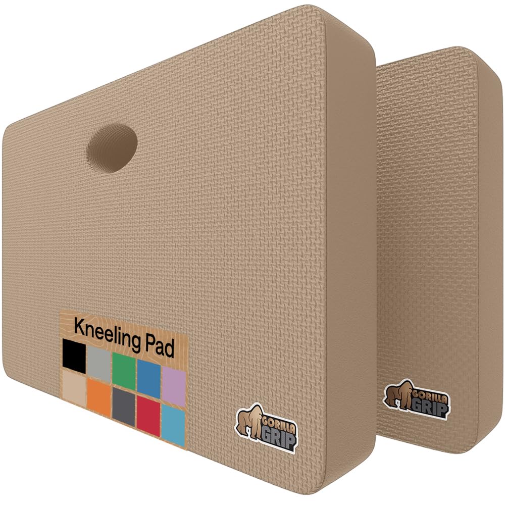 GORILLA GRIP® Extra Thick Foam Kneeling Pad for Gardening, 17.5x11 Beige