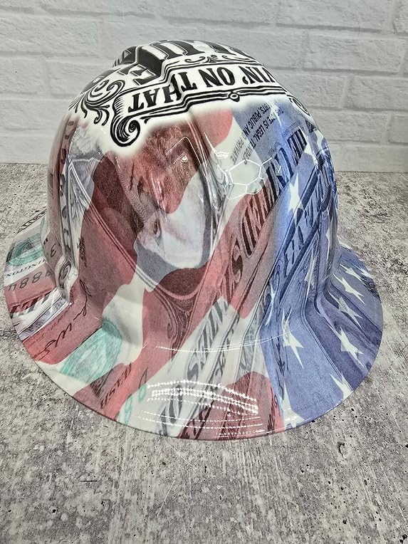 Blue Collar Dollar Hydro Dipped Full Brim Hard Hat, ABS Material, 6-Point Ratchet Suspension, ANSI Z89.1 Certified