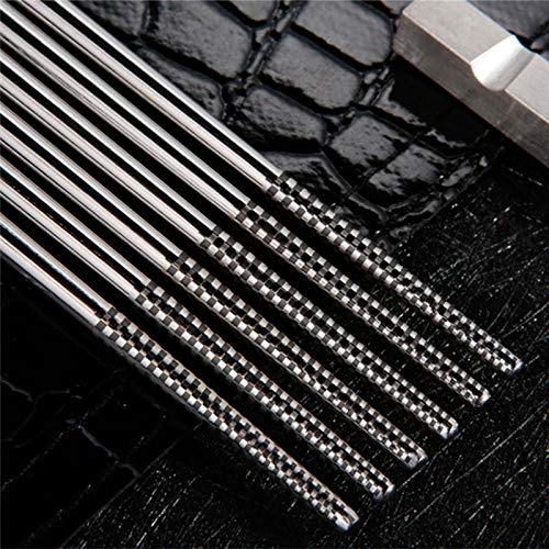 4 paires/acier inoxydable Chopstick Set Métal chinois Argent Enfant Chopsticks for les enfants Sushi nourriture Sticks Arts de la table (Color : Rose Gold)