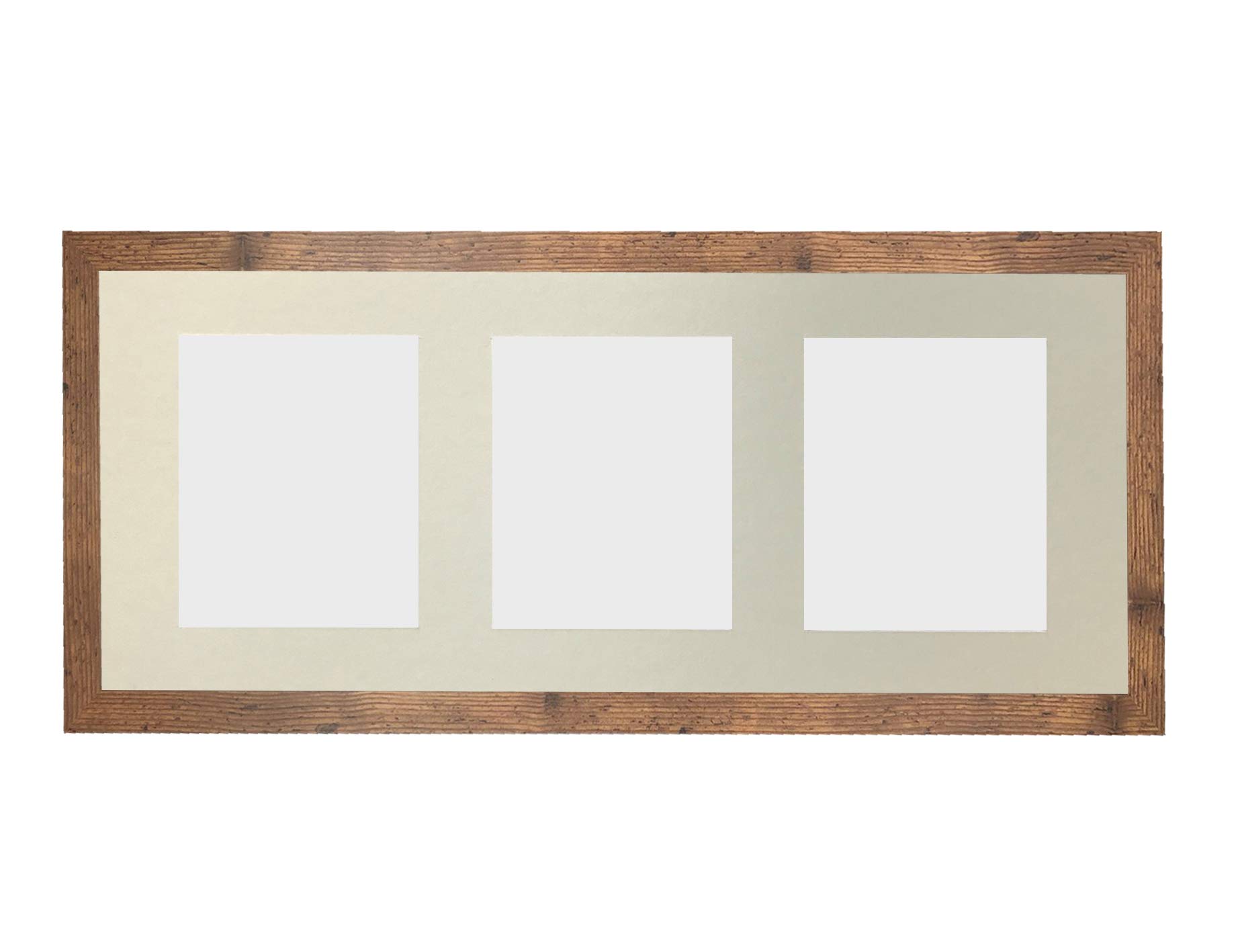 Frames By Post Vintage Wood Frame And Ivory Multi Mount H7 Vintage Wood Picture Photo Frame With Ivory 7 X 5 Inch Three Aperture Long Mount