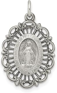 Colar com pingente de medalha milagrosa de prata esterlina 925, joias finas religiosas para mulheres, presentes para ela, Prata esterlina