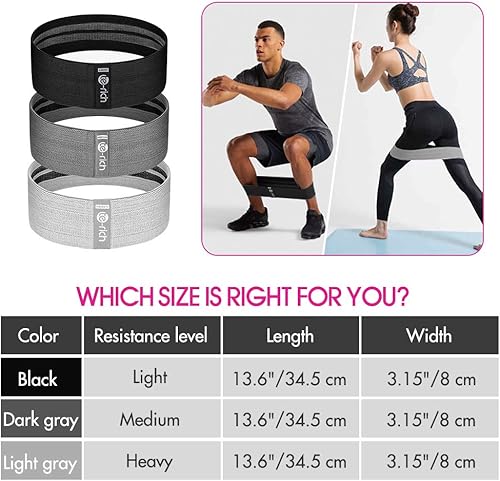 Miniatura 5 de Resistance Bands, Fabric Workout Bands for Women & Men, Cloth Booty Resistance Loop Bands, Thick Squat Bands for Butt/Legs/Thigh/Hip/Glute Excersing