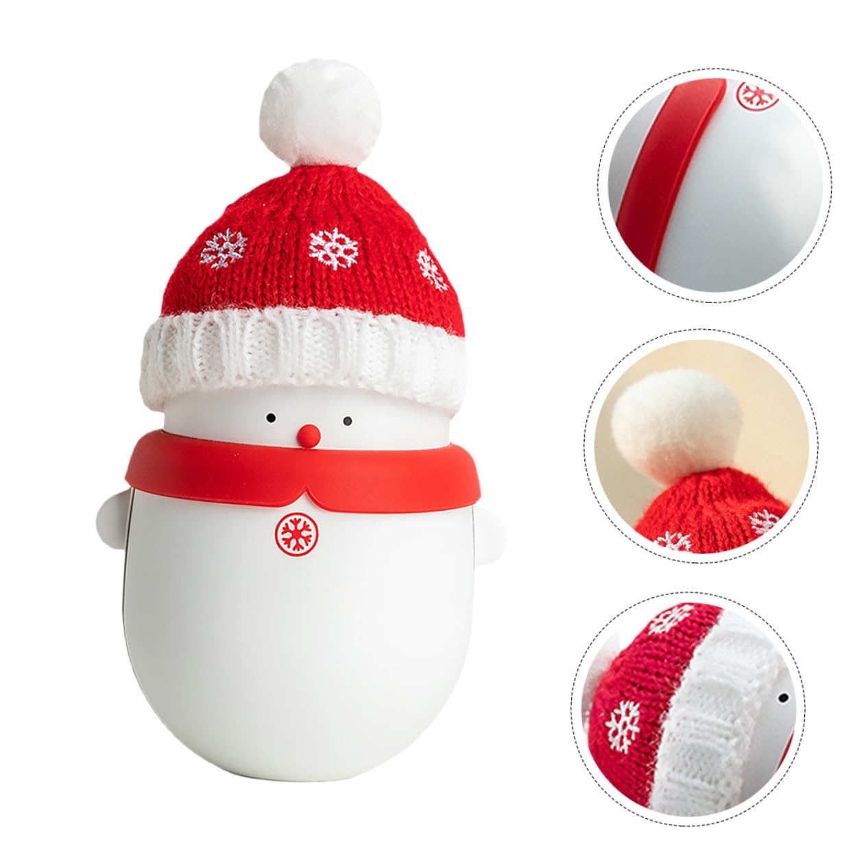 Wiederaufladbarer USB Handwärmer Powerbank Schneemann 6000mah Rot