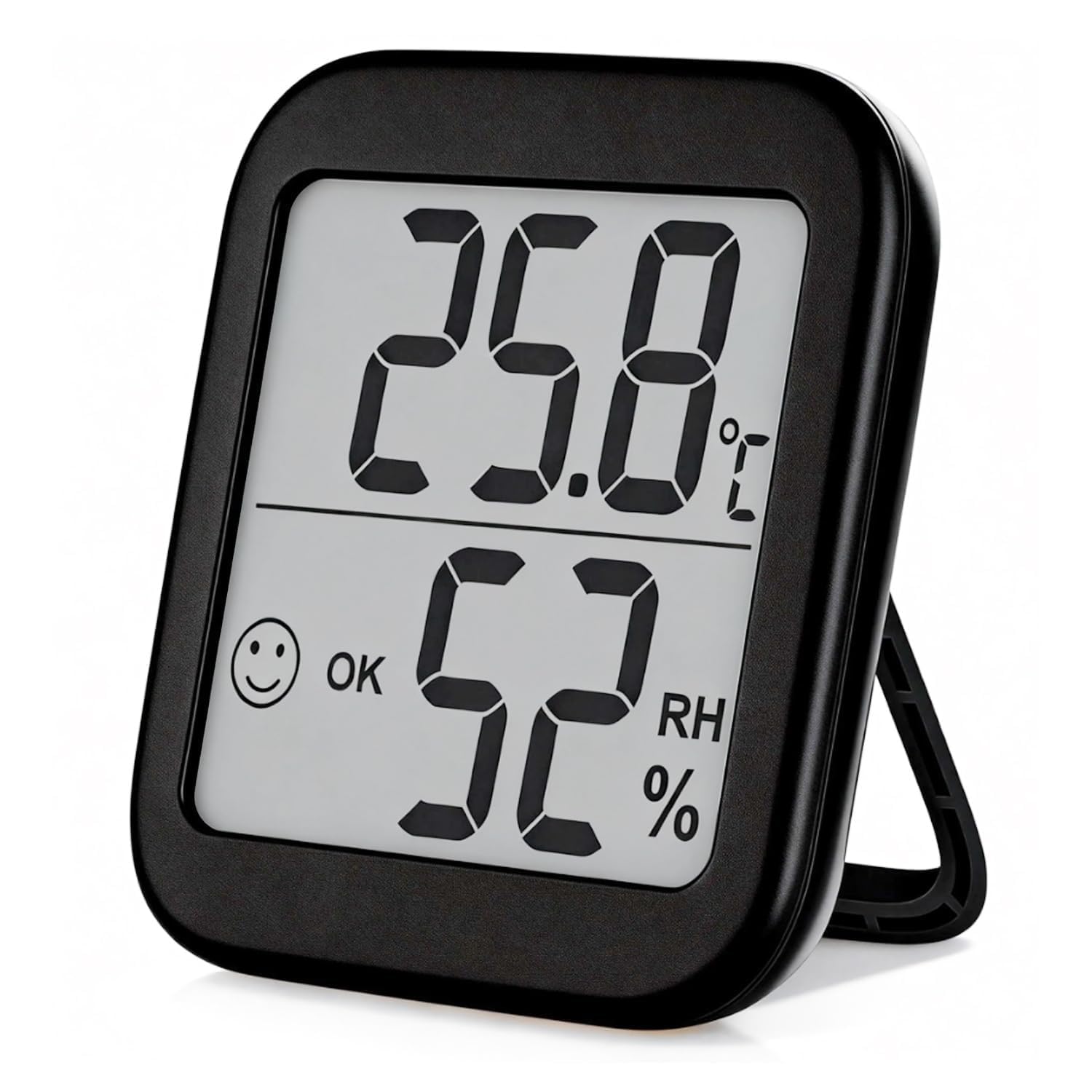 Small Digital Hygrometer Baby Room Thermometer Indoor (1 Pack Black CR2032)