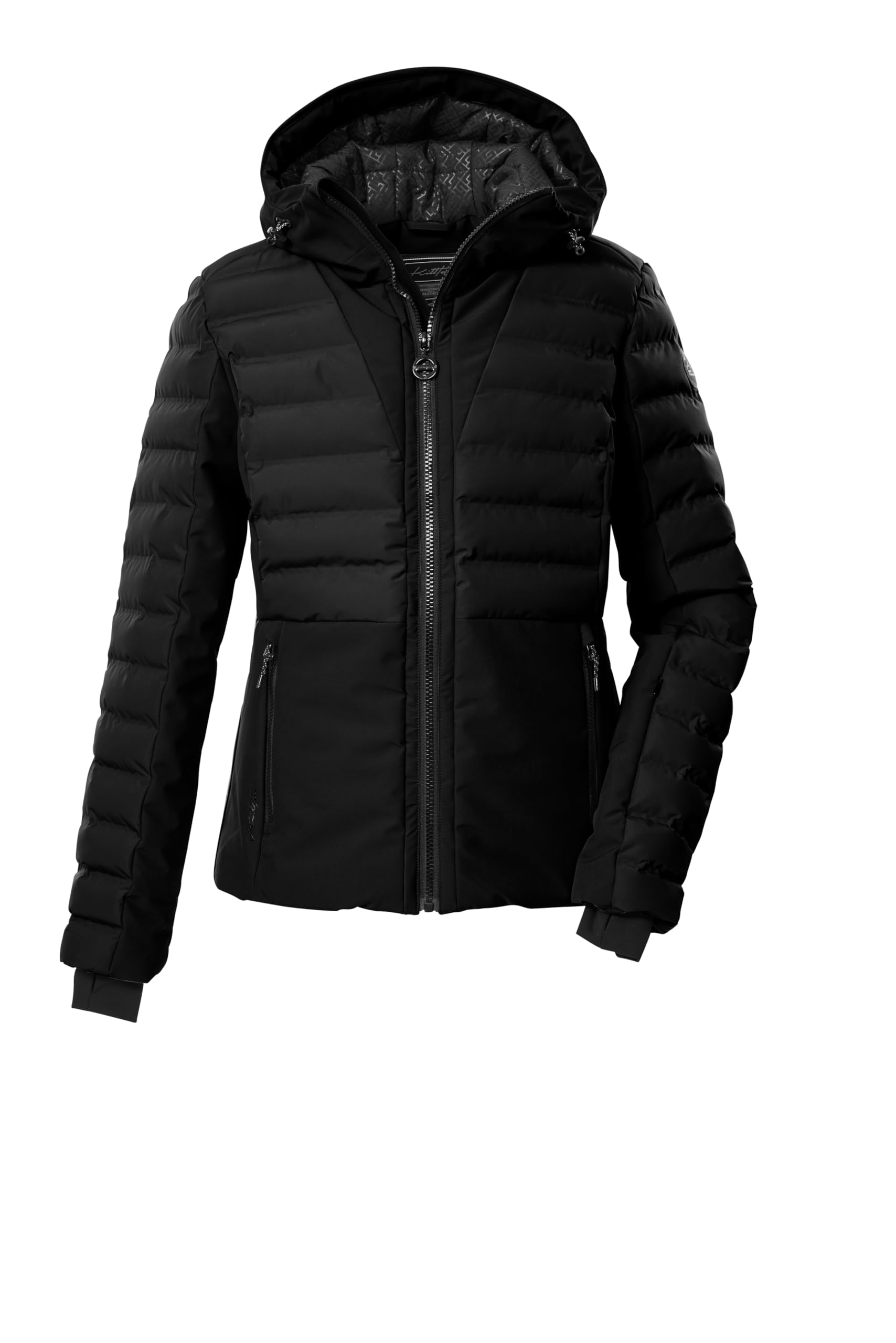 killtec KSW 115 WMN SKI QLTD JCKT Women's Ski Quilted Jacket with Hood and Snow Guard Black 48 43620-000