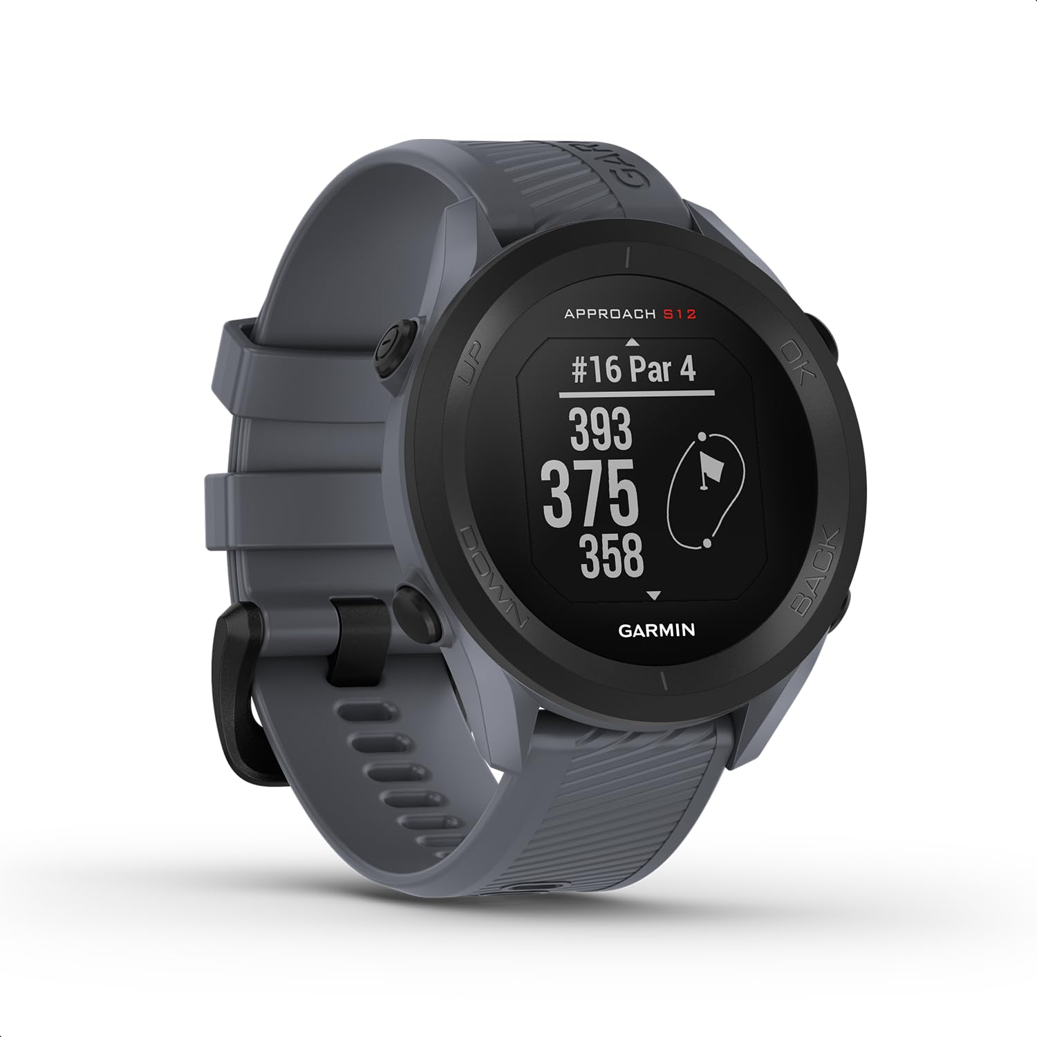 Garmin Approach S12, 44mm Golf GPS Watch, Granite Blue