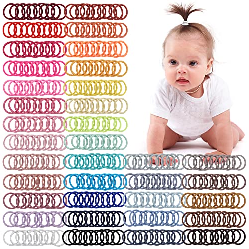 JOYOYO 360 Pcs Baby Hair Ties Multicolor Hair Ties for Toddler Girls Small Size Hair Bobbles 2 cm