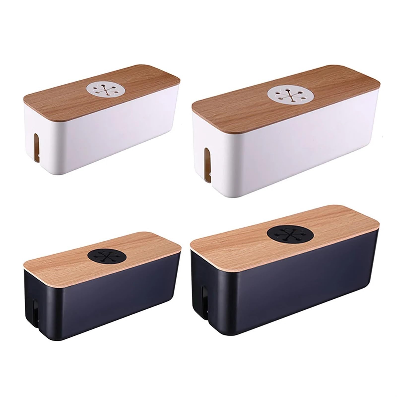 Kabelmanagementbox Kabelaufbewahrungsbox, Steckdosenleiste, Kabelgehäuse, staubdicht, Ladegerät-Steckdosen-Organizer, Netzwerkleitungs-Aufbewahrungsbehälter(White XL)
