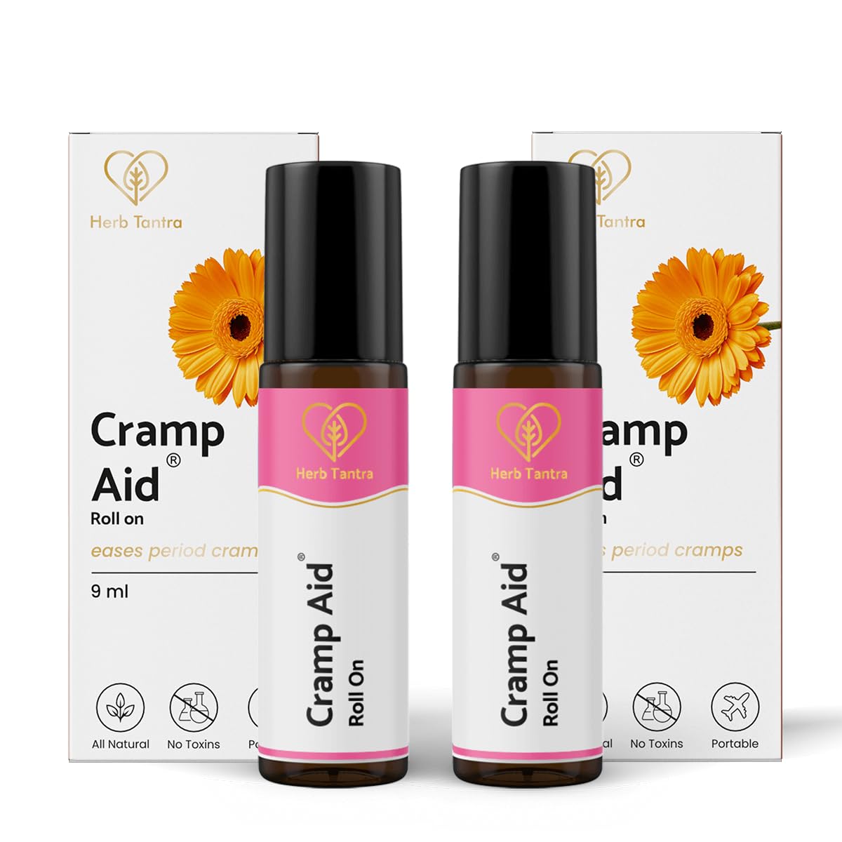 Herb Tantra Cramp Aid Roll On for Period Cramp Relief | Herbal Alternative to Hot Bags |Menstrual Relief for Women | Quick & Natural Ayurvedic Pain Reliever | Pack of 2 (B0C1ZSBVWN) Amazon Price History, Amazon Price Tracker
