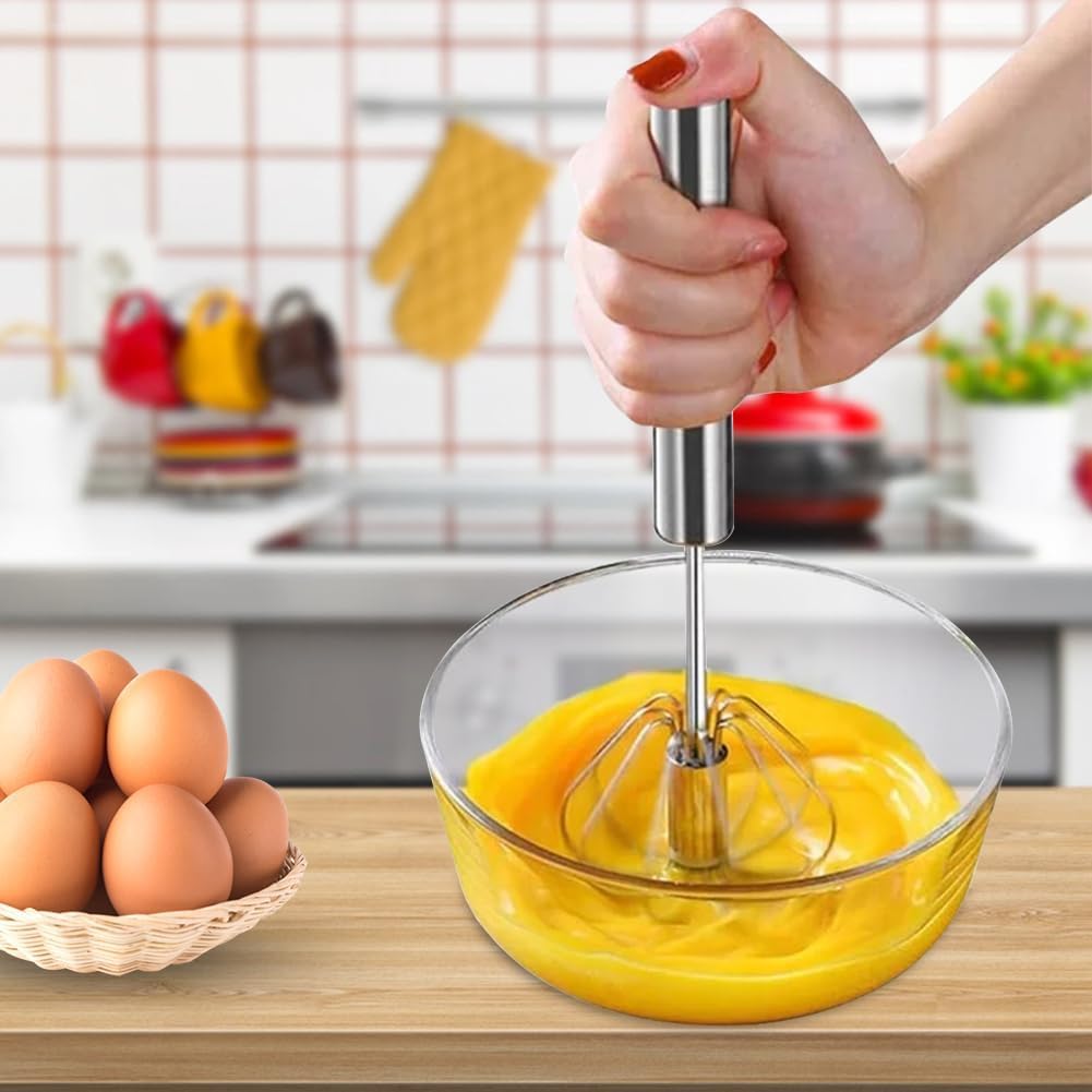 DLEST Hand Blender | Stainless Steel Automatic Blender | Hand Blender for Kitchen | Butter Milk & Lassi Maker | Mixer Hand Blender | Egg Beater Mixer | Silver 9inch 4