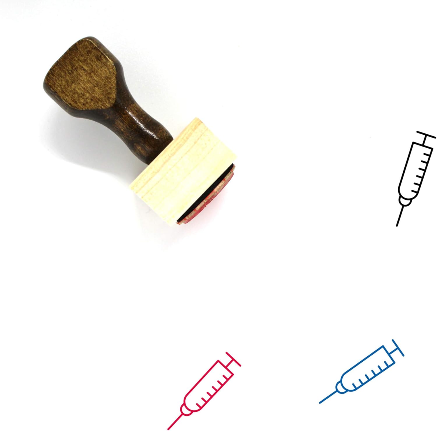 Needle Wooden Rubber Stamp No. 1 (2" x 2")