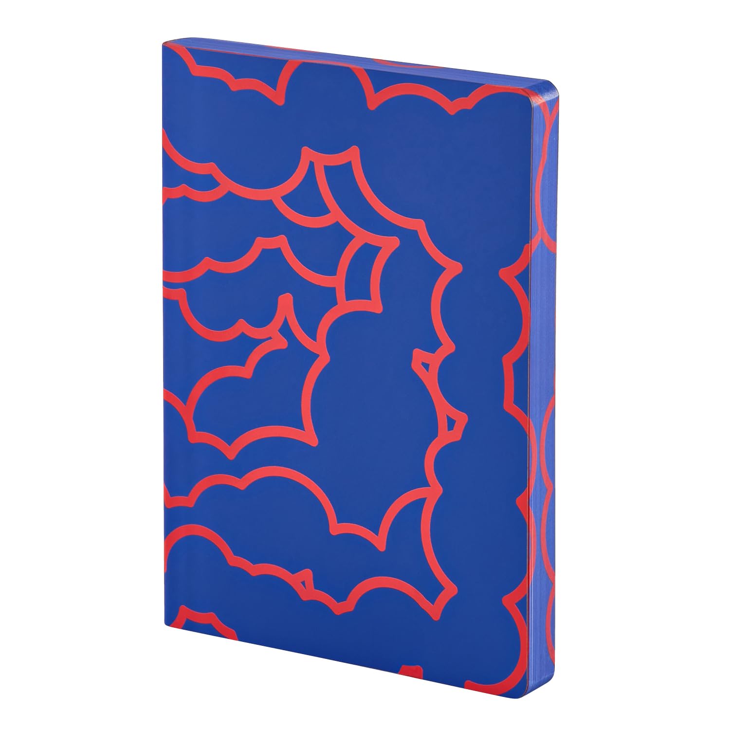 Nuuna Notizbuch A5+ | Graphic L - Heaven | 3,5 mm Punktraster | 256 nummerierte Seiten | 120 g Premium-Papier | Leder blau | nachhaltig produziert in Deutschland