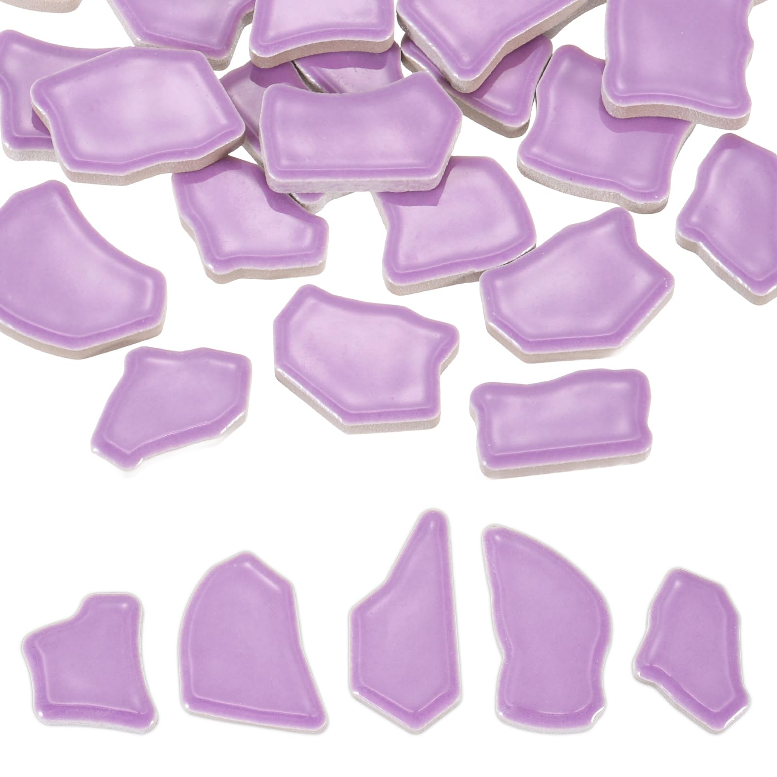 PATIKIL 250g/0.55LB Irregular Ceramics Mosaic Tiles, 0.79"-1.57" Mosaic Stained Tile Broken Porcelain Pieces Stones Bulk for DIY Craft Making Vases Home Decoration, Purple