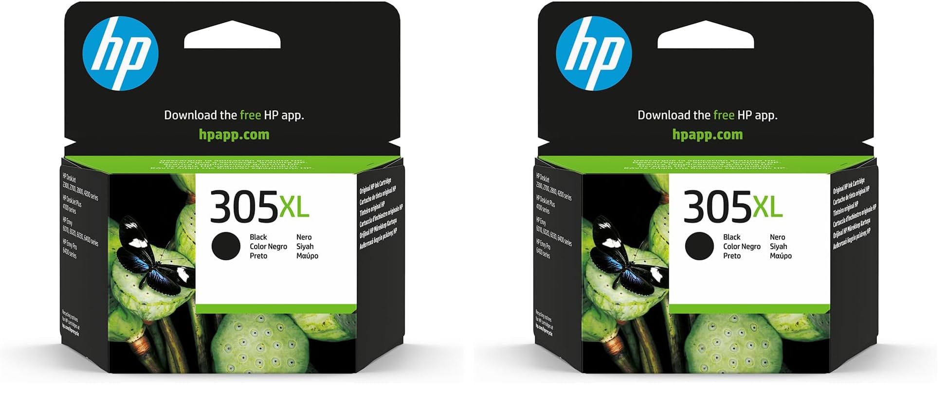 HP Cartucho de Tinta Original Negro de Alto Rendimiento 305XL (Paquete de 2)