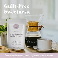 Vista 5 de 5 SPARROWS - Crema de café saludable sin azúcar (chocolate blanco) - Endulzada con stevia, cero azúcar, mezcla de bebida saborizada apta para dieta