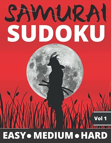 Samurai Sudoku: Large Print Samurai Sudoku, Samurai Sudoku Hard, Medium, and Easy