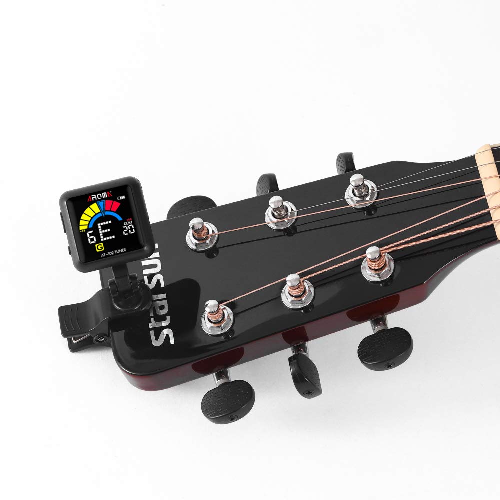 Accordeur Led Couleur Tiardey Accordeur Guitare à Pince Chroma Rechargeable - écran LED Couleur - Pour Guitare, Basse, Ukulélé, Violon Accordeur