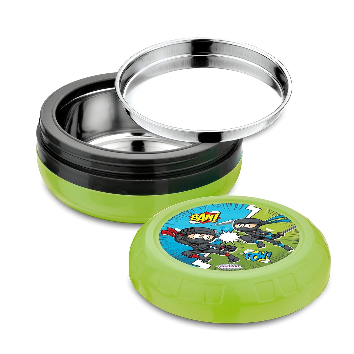 Asian Plastowares Orbit Kidz 450ml Insulated Lunch Box for School Kids | Stainless Steel Inner | Airtight, Leakproof & BPA-Free | Thermoware Food Container | Green Back to School
