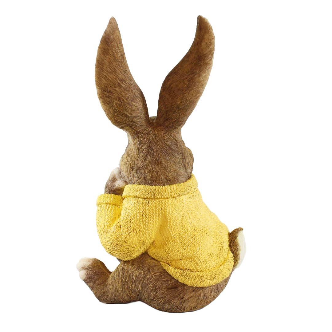 colourliving Hasen Deko Figuren XL Osterhasen Figuren Groß witzige Osterhasen mit Pullover (Gelb)