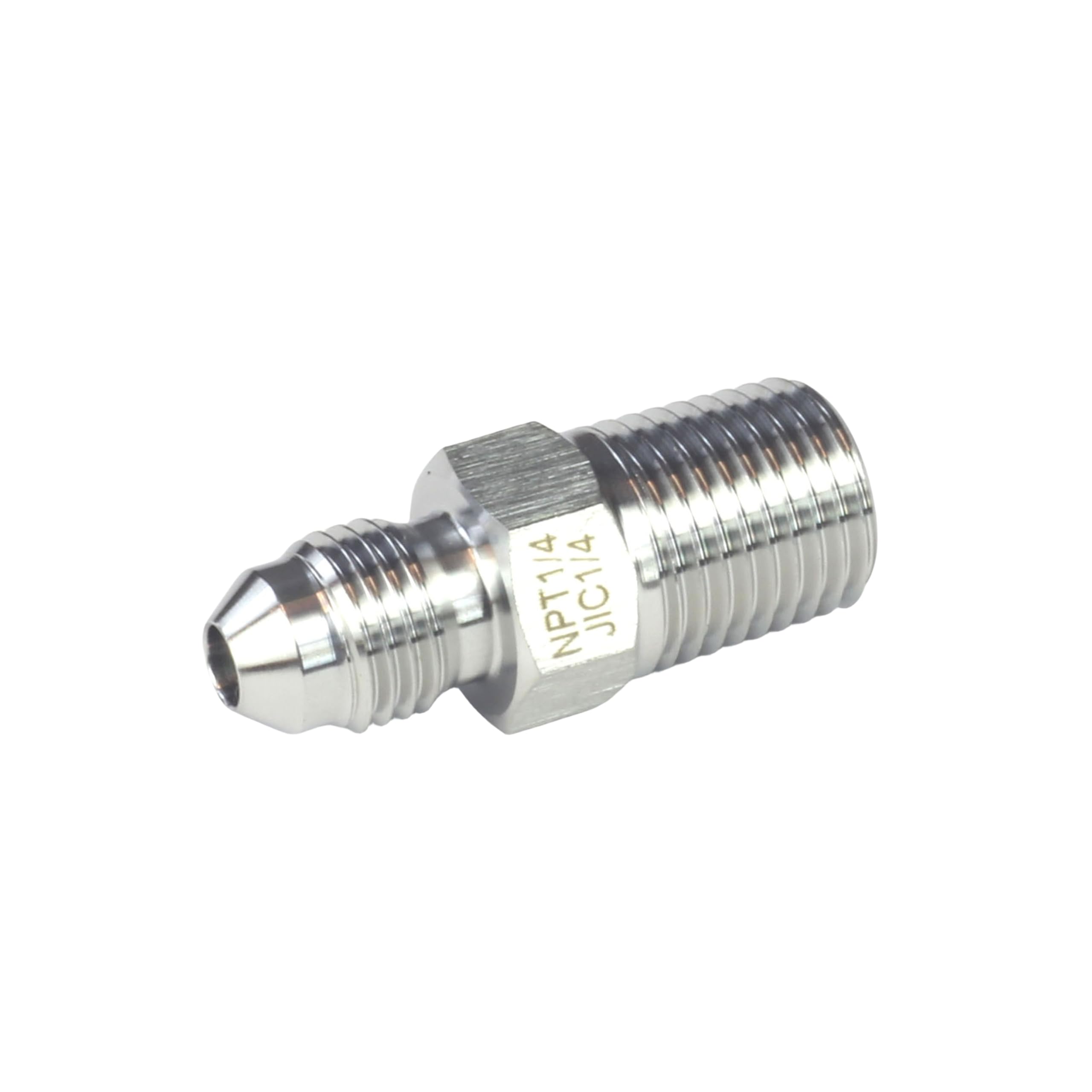 HFS(R) 1/4" NPT Male to 1/4" JIC Male Adapter Flared Tube Fitting Pipe Connector Stainless Steel 304