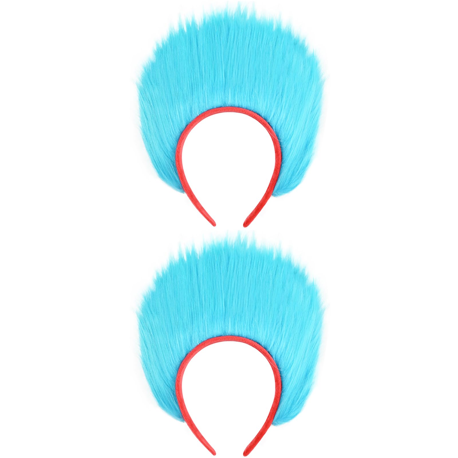 Kavoc 2Pcs Blue Fuzzy Headband for Adults for World Book Day Halloween Cosplay Party Supplies, S-M