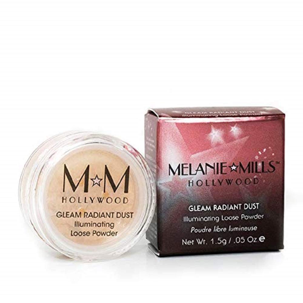 Melanie Mills Hollywood Gleam Radiant Dust Shimmering Loose Powder for Face & Body - Bronze Gold, Mi
