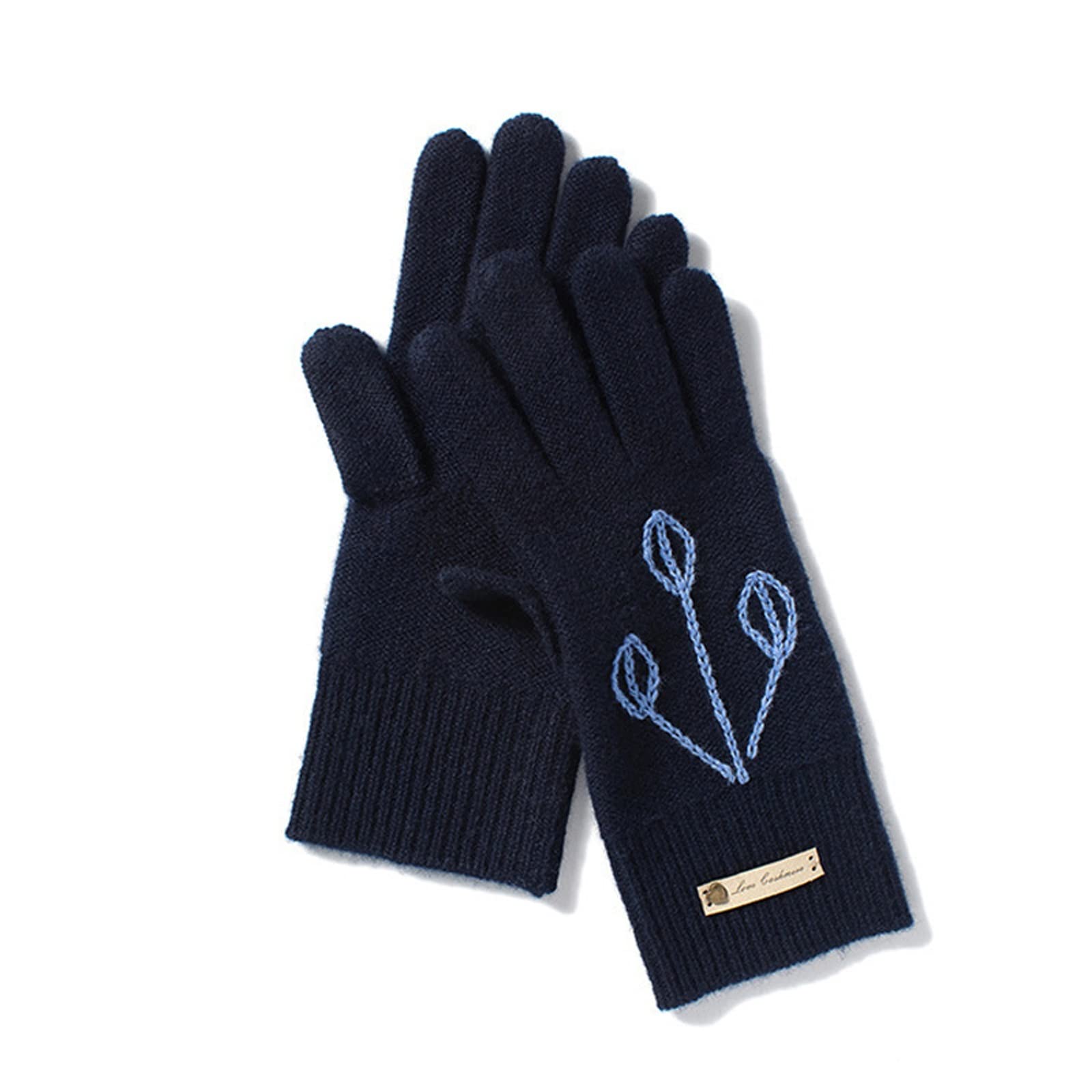 Guantes Invierno Mujer Guantes de Invierno Women's Warm New Hechizo de Hechos a Mano de Punto de Cinco Dedos Guantes de conducción al Aire Libre Guantes Esqui (Color : B)