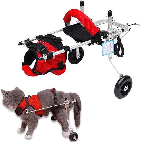 Cat Wheelchair, Newly Upgraded Pet Wheelchair, Removable Harness Design, Lightweight Cat Wheelchair for Back Legs of Doggie, Cats, Rabbits (XS)