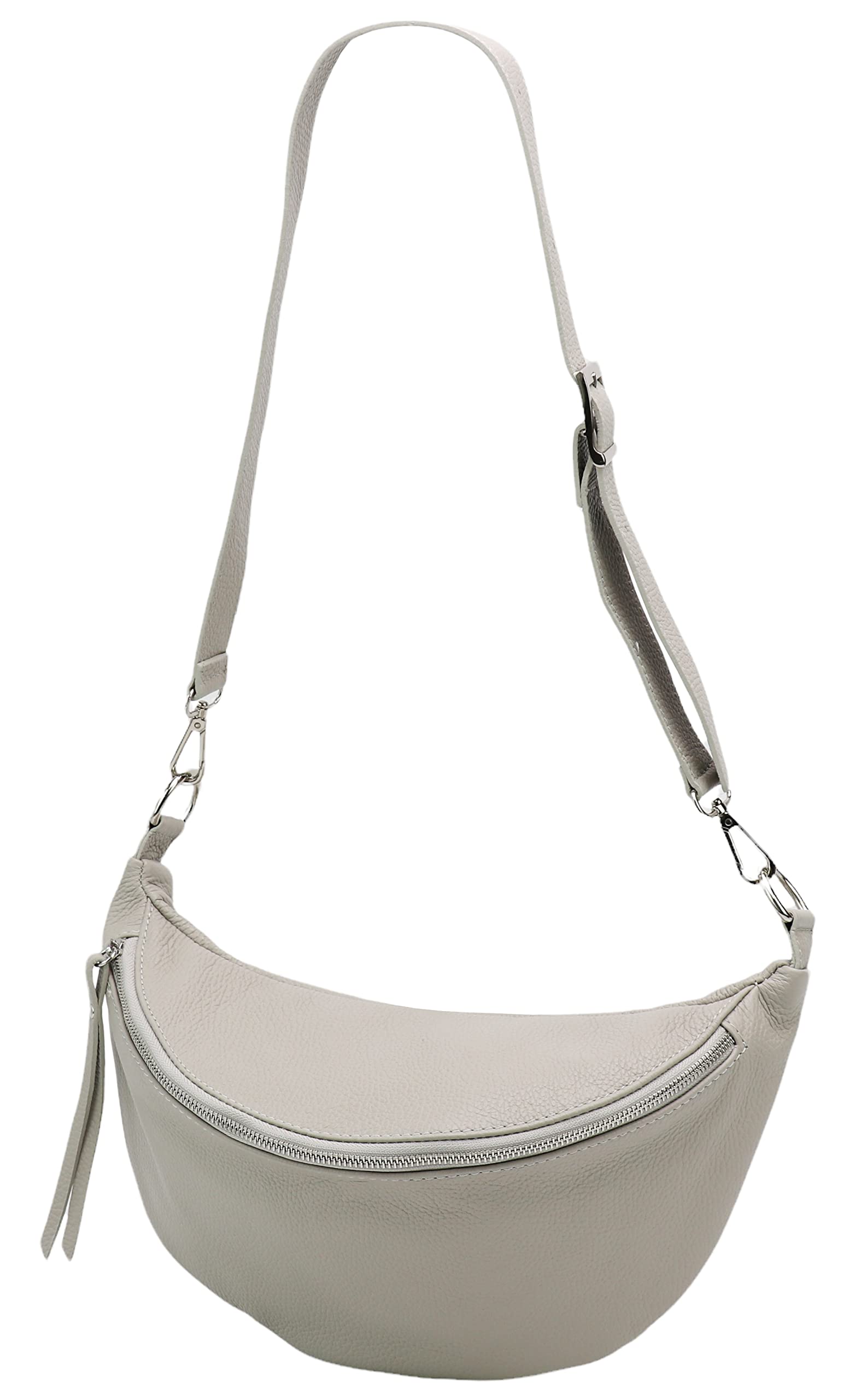 SH Leder Greta G747 Sac de poitrine unisexe en cuir véritable pour festival, voyage, taille moyenne, sac à bandoulière, bandoulière réglable, pour femme, 37 x 21 cm